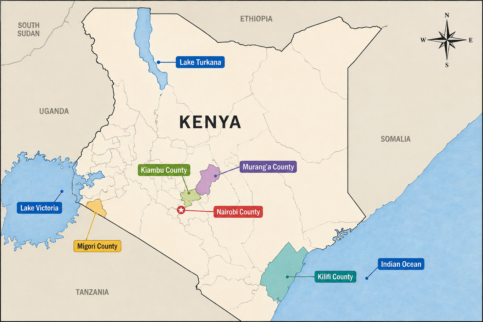 Map of Kenya